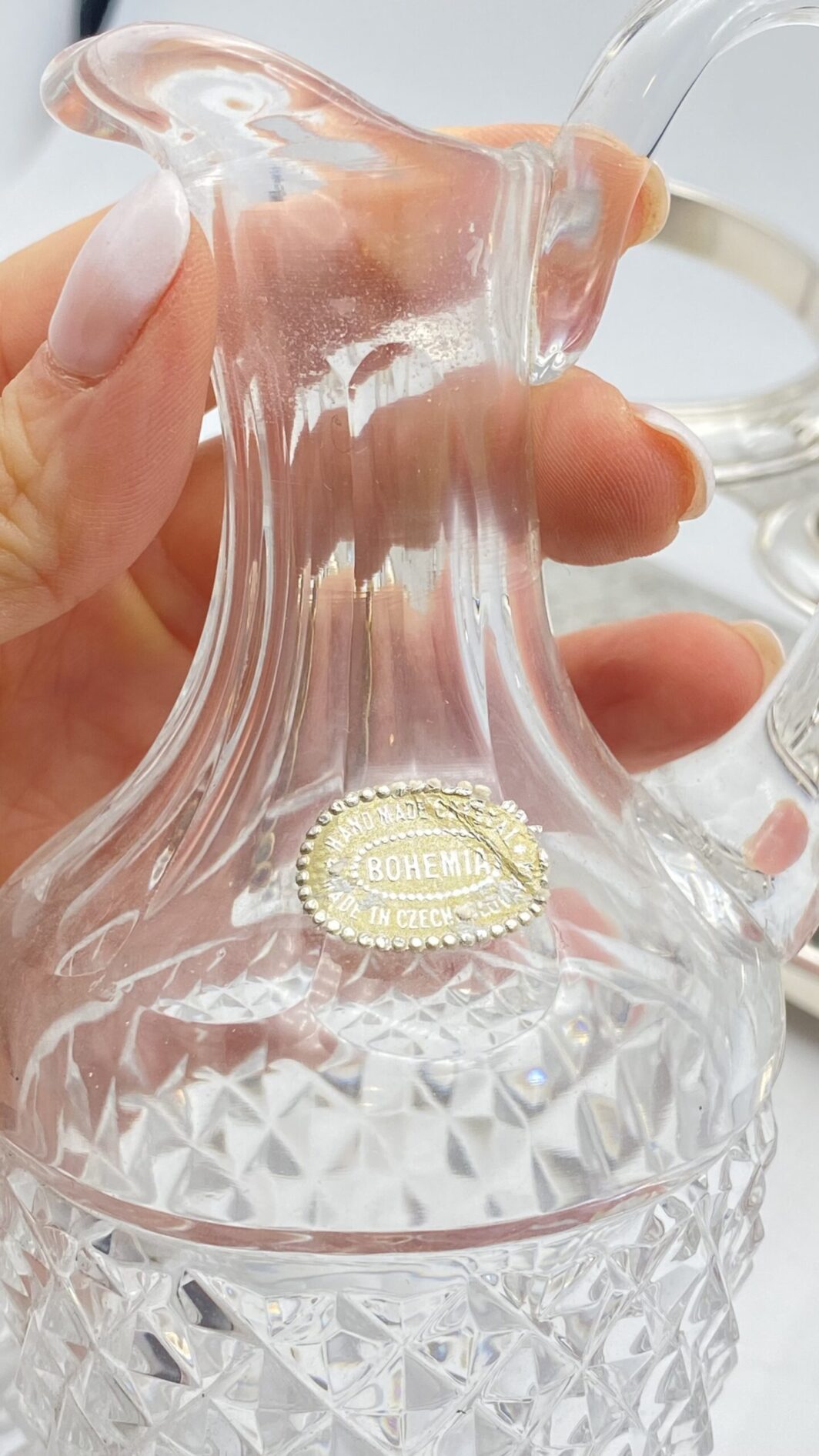 BERNDORF METALWARE FACTORY ARTHUR KRUPP. CRISTALLO DI BOEMIA E SHEFFIELD. CRUET FINE XIX sec. - immagine 12
