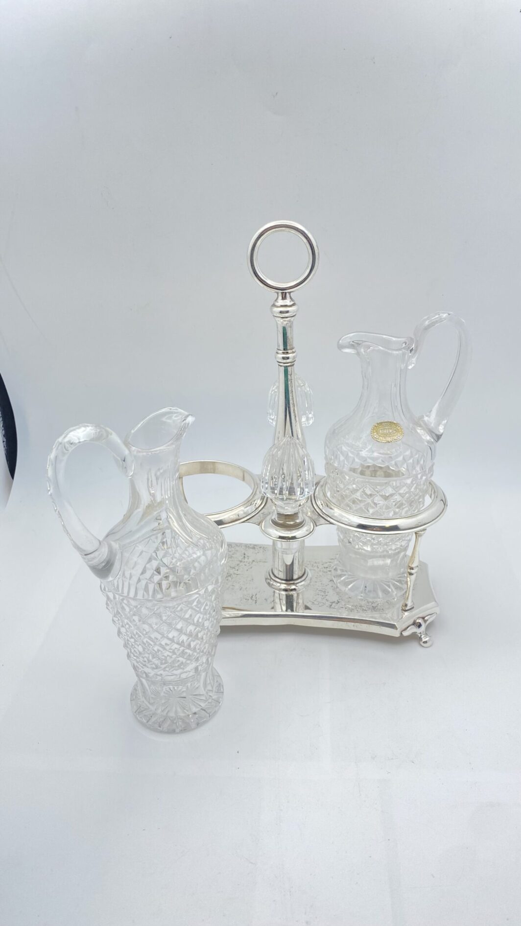BERNDORF METALWARE FACTORY ARTHUR KRUPP. CRISTALLO DI BOEMIA E SHEFFIELD. CRUET FINE XIX sec. - immagine 16