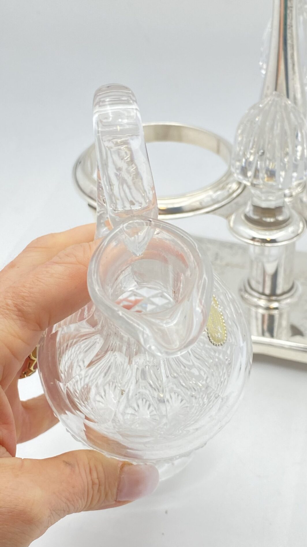 BERNDORF METALWARE FACTORY ARTHUR KRUPP. CRISTALLO DI BOEMIA E SHEFFIELD. CRUET FINE XIX sec. - immagine 15
