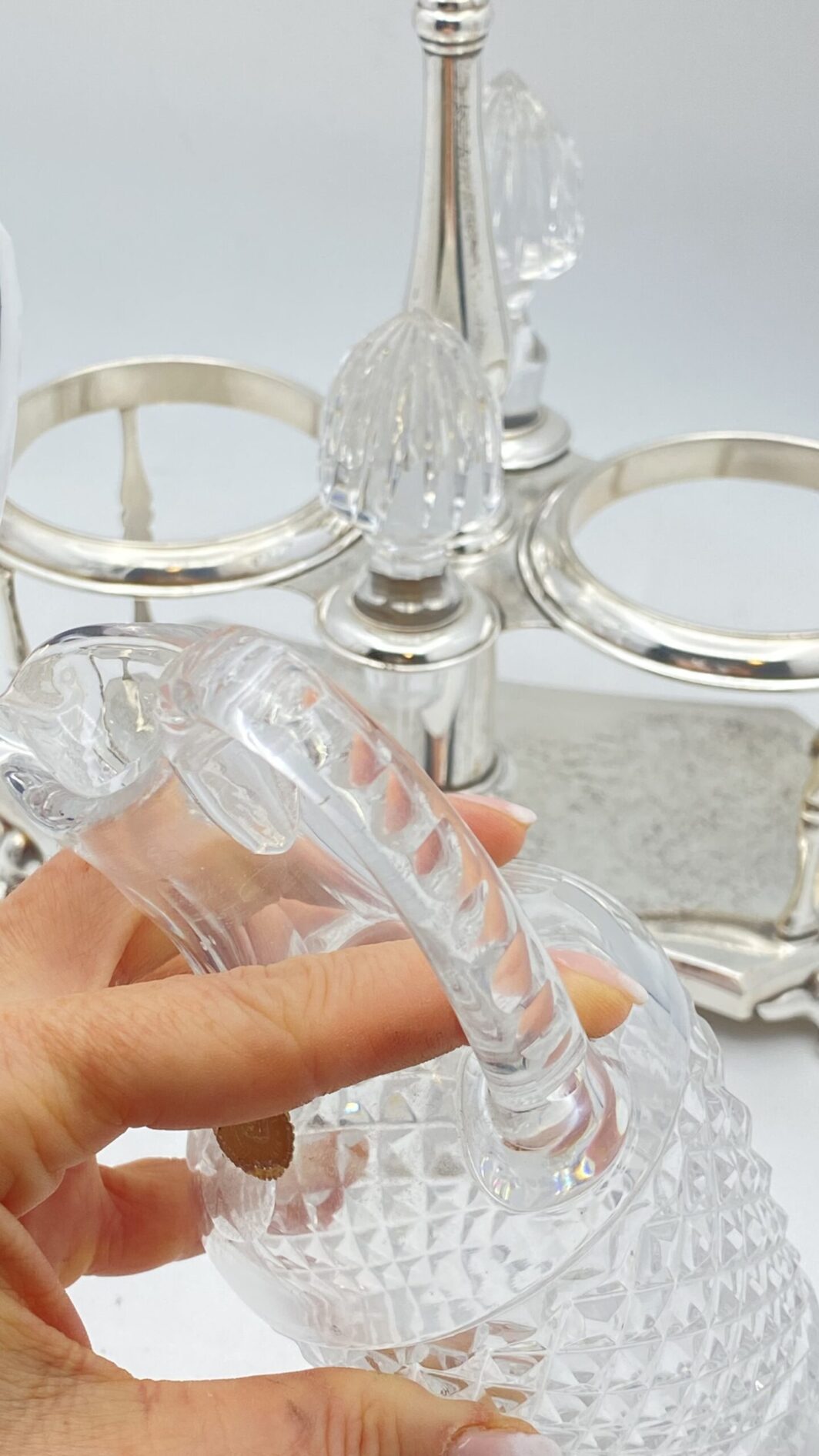 BERNDORF METALWARE FACTORY ARTHUR KRUPP. CRISTALLO DI BOEMIA E SHEFFIELD. CRUET FINE XIX sec. - immagine 20