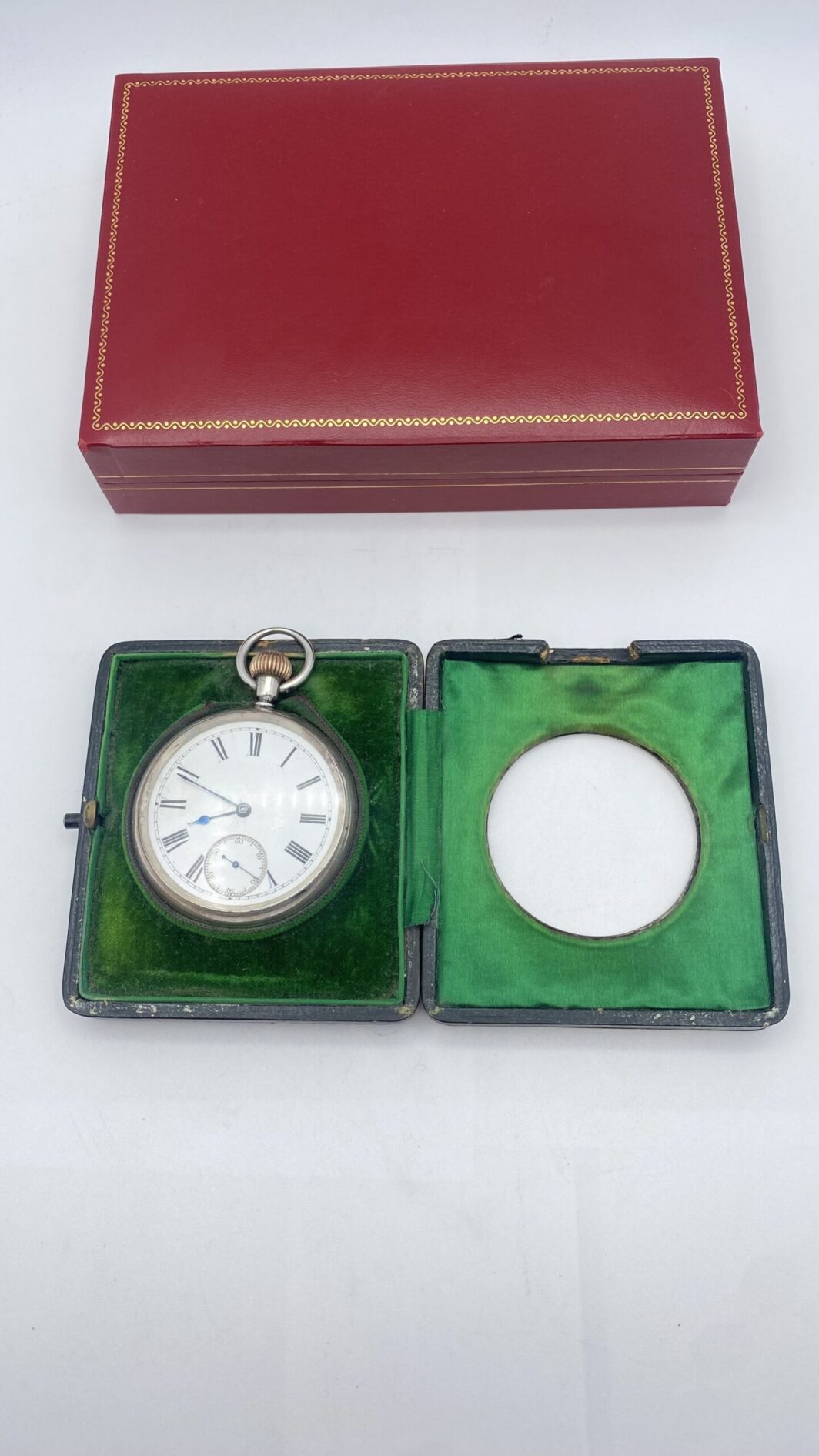 ARGENTO E ORO. OROLOGIO DEL 1892 CON PORTAOROLOGIO DATATO 1908. - immagine 11