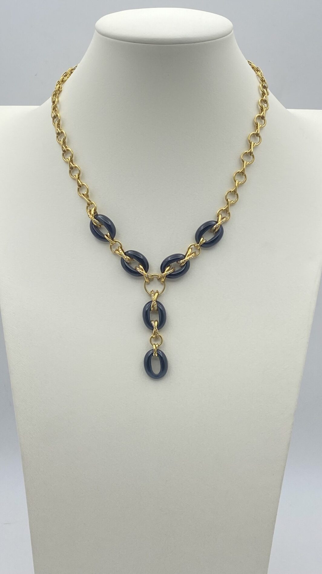 ORO 18KT, ONICE E BRILLANTI. COLLANA VINTAGE ANNI ‘60 - immagine 3