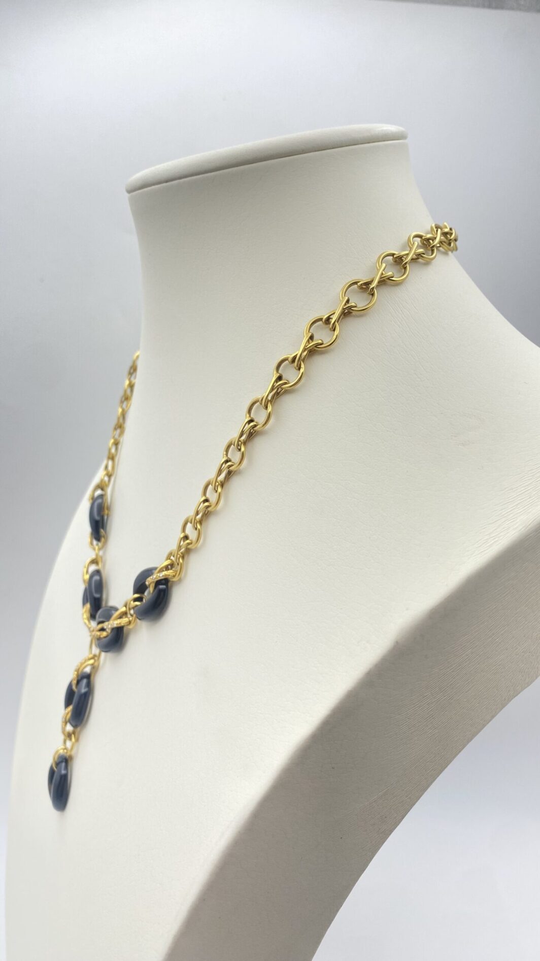 ORO 18KT, ONICE E BRILLANTI. COLLANA VINTAGE ANNI ‘60 - immagine 7