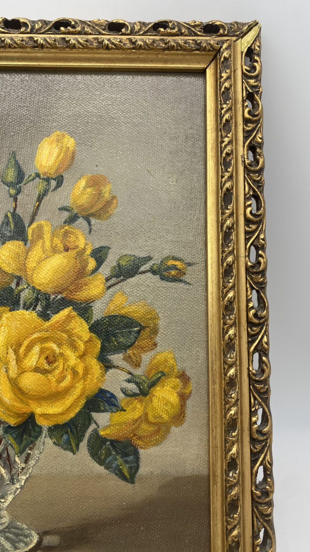 NORAH SIMPSON (1895-1974). ‘’ROSE GIALLE’’. OLIO SU TELA. - immagine 9