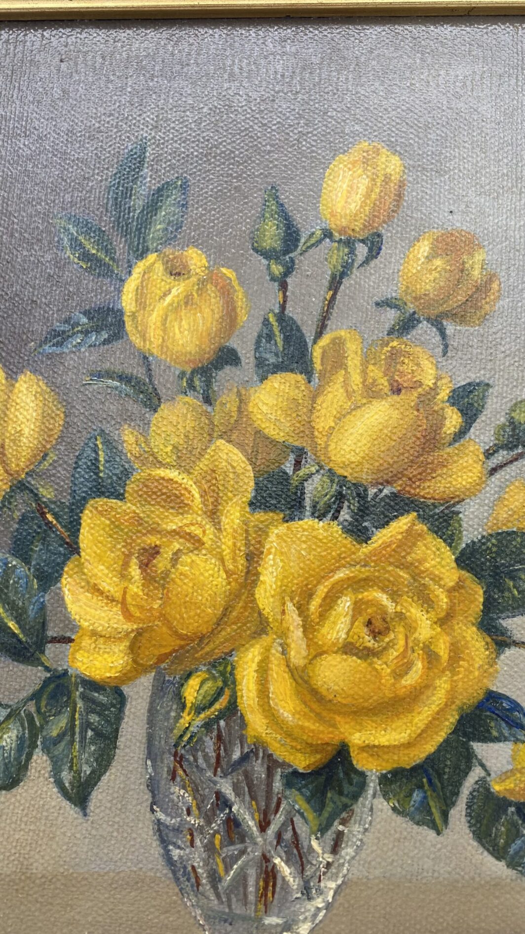 NORAH SIMPSON (1895-1974). ‘’ROSE GIALLE’’. OLIO SU TELA. - immagine 8
