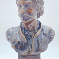 BRONZO E MARMO DI FRANCIA. MEZZOBUSTO DI VAN DYCK. EPOCA FINE XIX SECOLO. - immagine 3