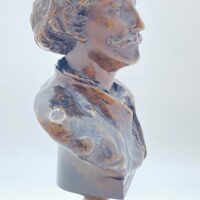BRONZO E MARMO DI FRANCIA. MEZZOBUSTO DI VAN DYCK. EPOCA FINE XIX SECOLO. - immagine 5
