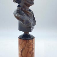 BRONZO E MARMO DI FRANCIA. MEZZOBUSTO DI VAN DYCK. EPOCA FINE XIX SECOLO. - immagine 9