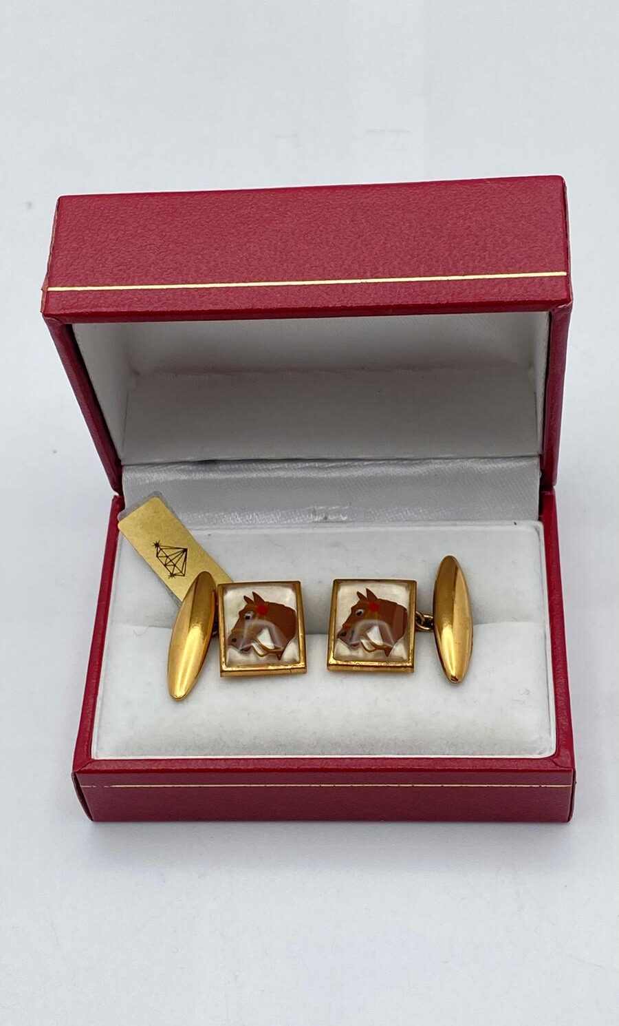 GEMELLI VINTAGE IN METALLO GOLDTONE E LUCITE. ANNI '30