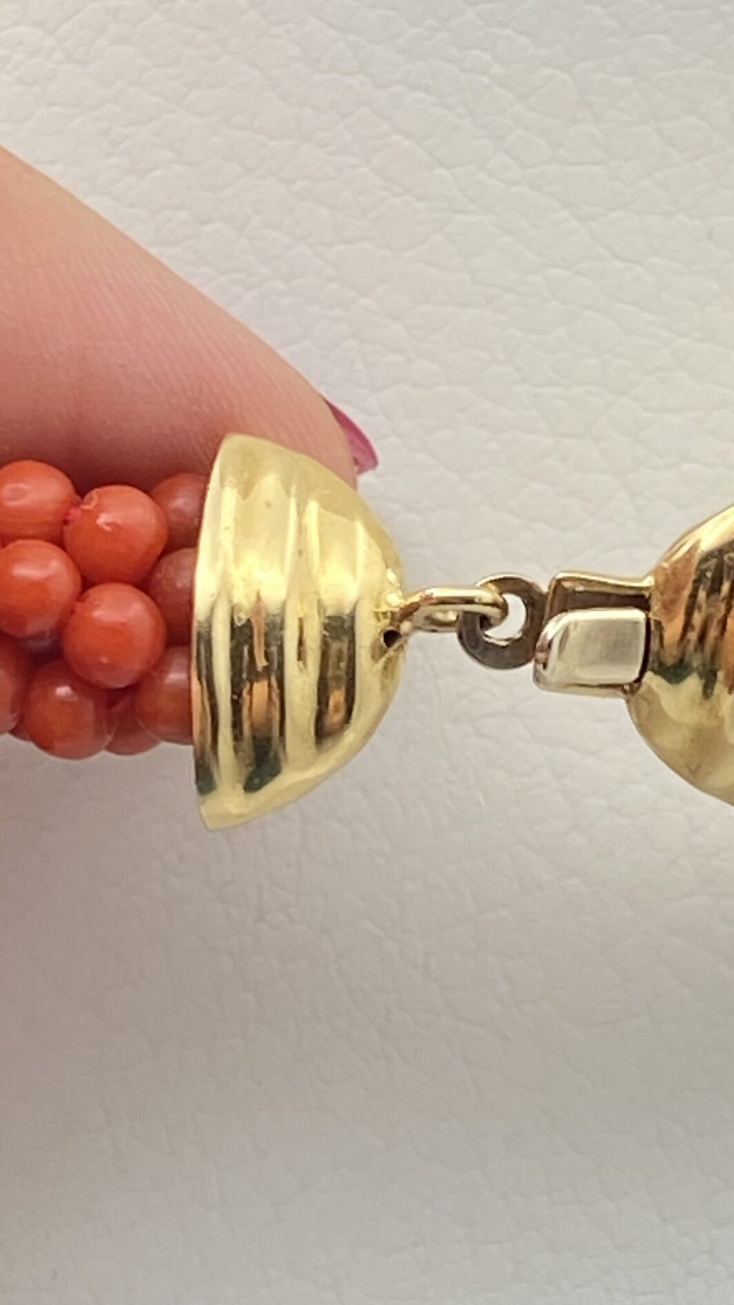 CORALLO SARDO E ORO 18KT. COLLIER VINTAGE. ITALIA ANNI ‘70/‘80. - immagine 7