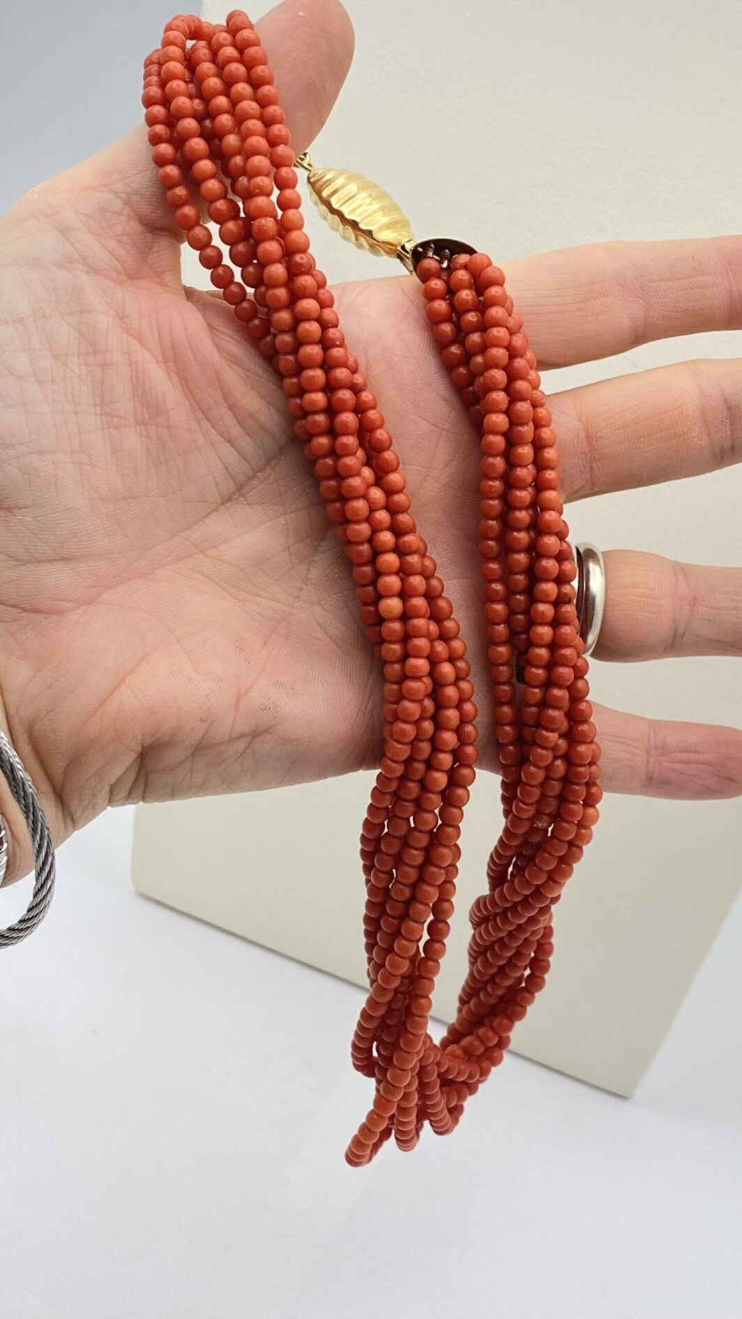 CORALLO SARDO E ORO 18KT. COLLIER VINTAGE. ITALIA ANNI ‘70/‘80. - immagine 13