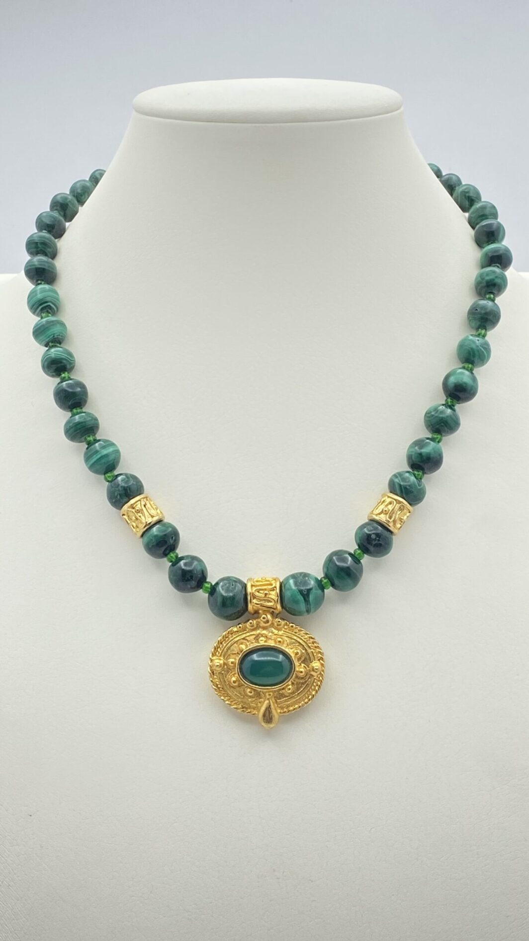 COLLIER IN MALACHITE E METALLO GOLDTONE. ANNI ‘80 - immagine 6