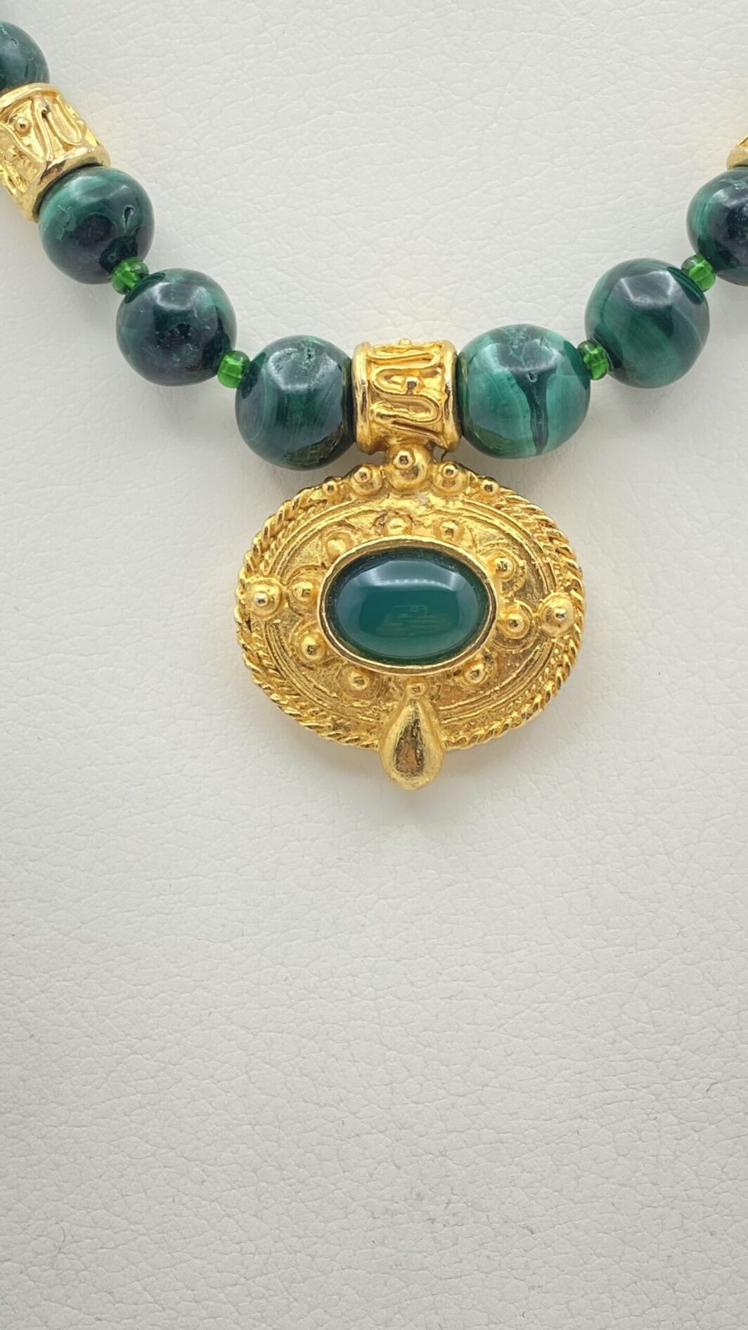 COLLIER IN MALACHITE E METALLO GOLDTONE. ANNI ‘80 - immagine 7