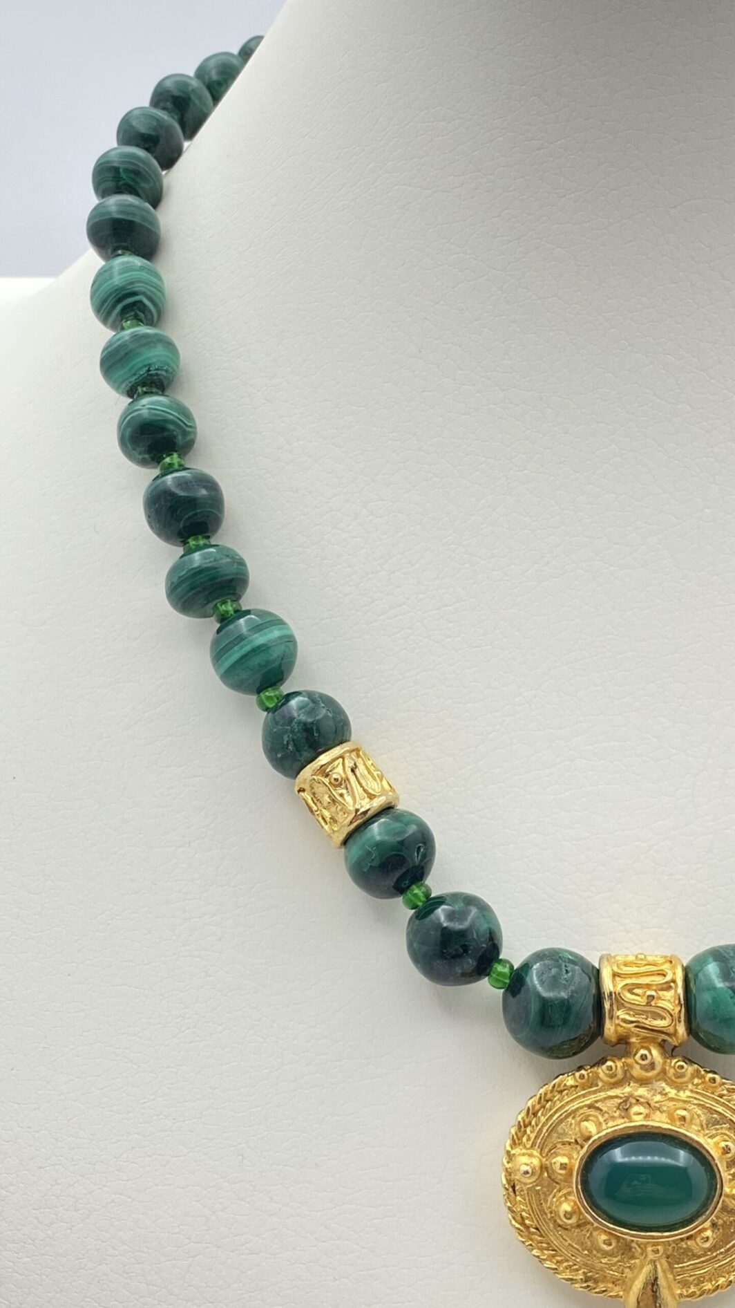 COLLIER IN MALACHITE E METALLO GOLDTONE. ANNI ‘80 - immagine 8