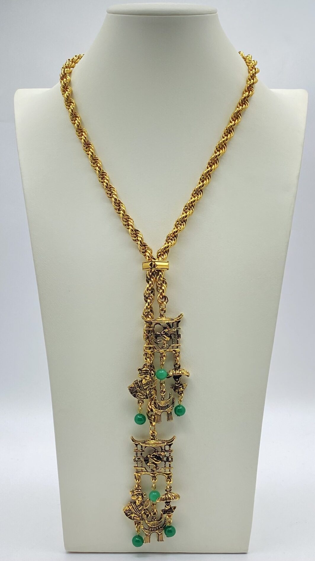 “JULIANA”. COLLANA SALISCENDI IN METALLO GOLDTONE. VINTAGE ANNI ‘70. - immagine 5