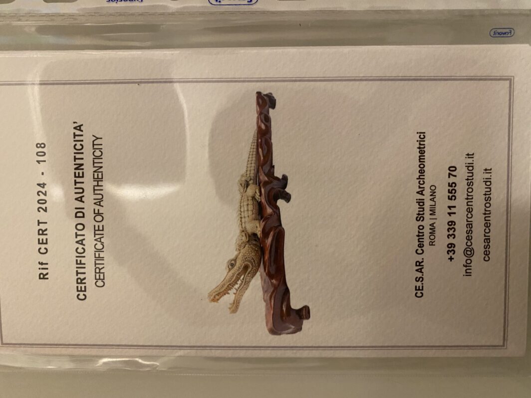 COCCODRILLO IN AVORIO, CON FIRMA DELLO SCULTORE SUL VENTRE. GIAPPONE, INIZI XX sec. - immagine 37