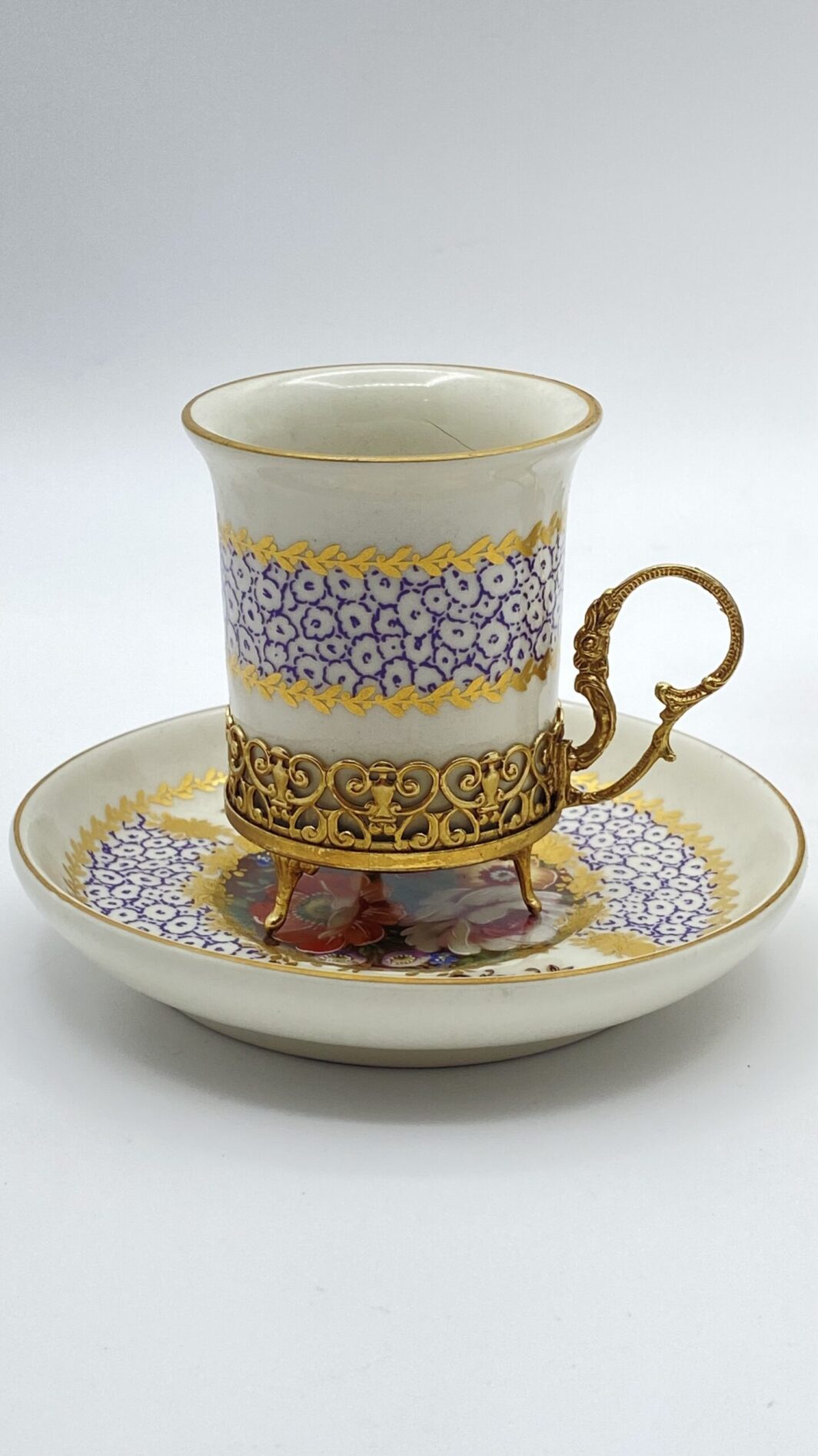 TÊTE-À-TÊTE DI TAZZINE LIMOGES DIPINTE A MANO.  FRANCIA, VINTAGE XX sec. - immagine 12