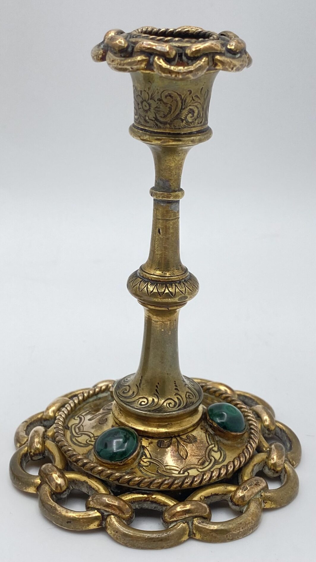 PAIO CANDELIERI DA SCRITTOIO IN BRONZO E MALACHITE. FRANCIA. XIX sec. - immagine 5