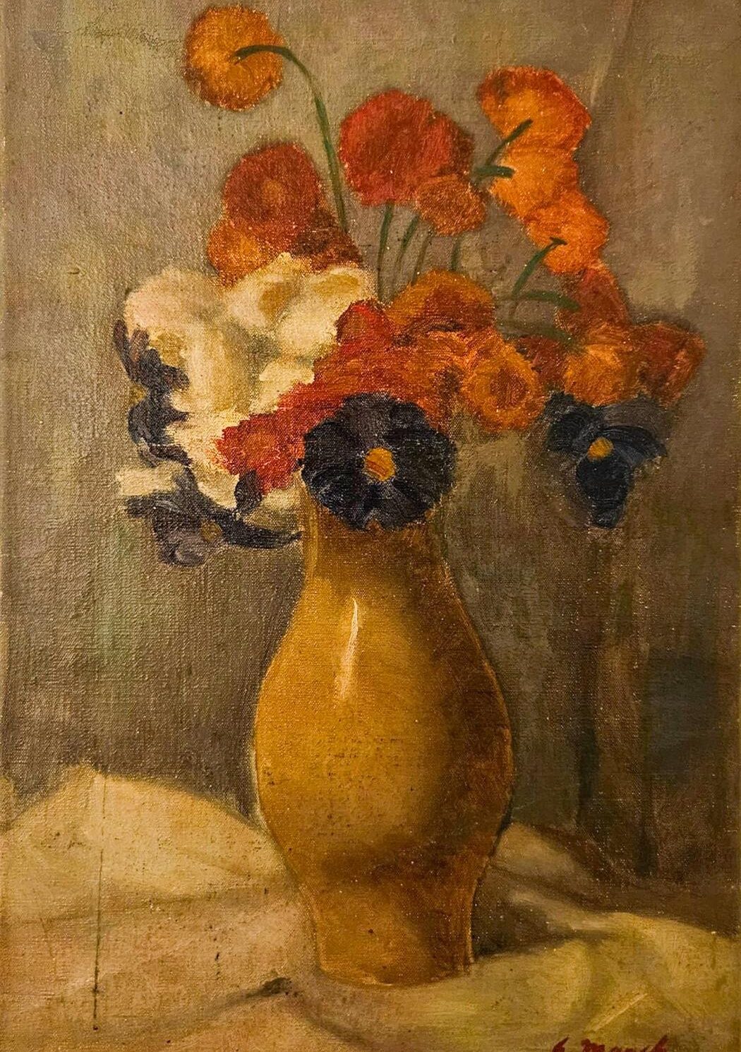 "GIOVANNI MARCH" ANNI '50 OLIO SU TELA VASO CON FIORI