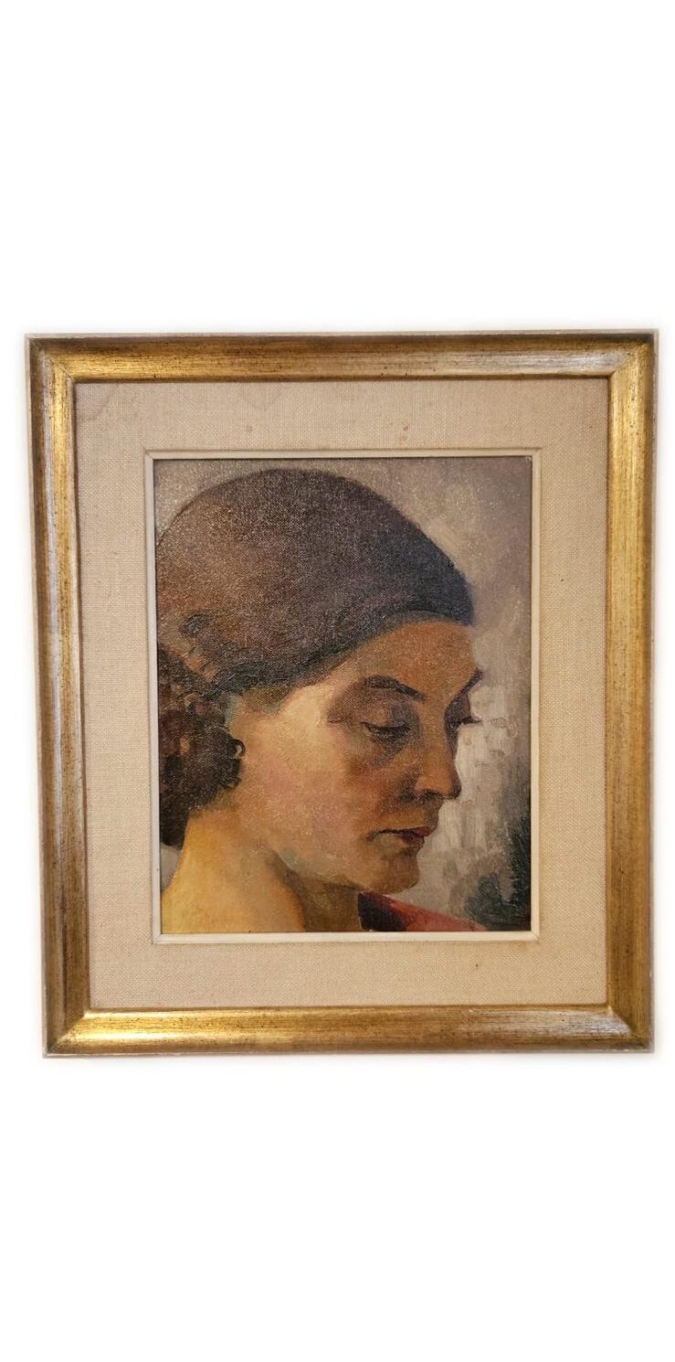 DIPINTO OLIO SU TELA RAFFIGURANTE VOLTO FEMMINILE. FRANCIA ANNI '30-'40.