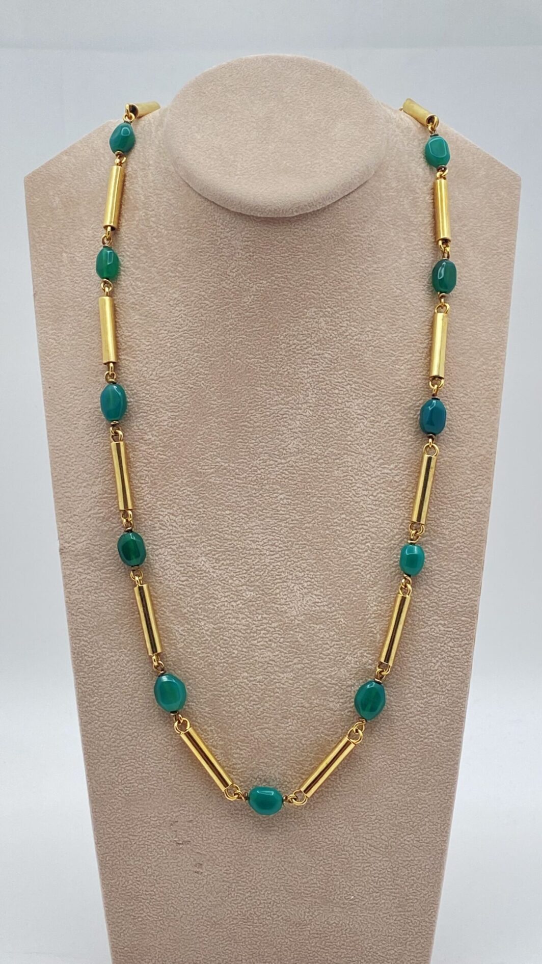 COLLANA ART DECO IN ARGENTO DORATO E AGATE VERDI. FRANCIA ANNI ‘30 ca. - immagine 13