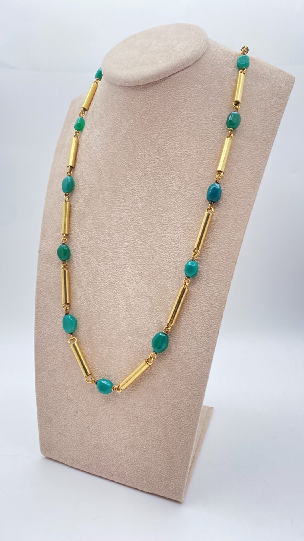 COLLANA ART DECO IN ARGENTO DORATO E AGATE VERDI. FRANCIA ANNI ‘30 ca. - immagine 9