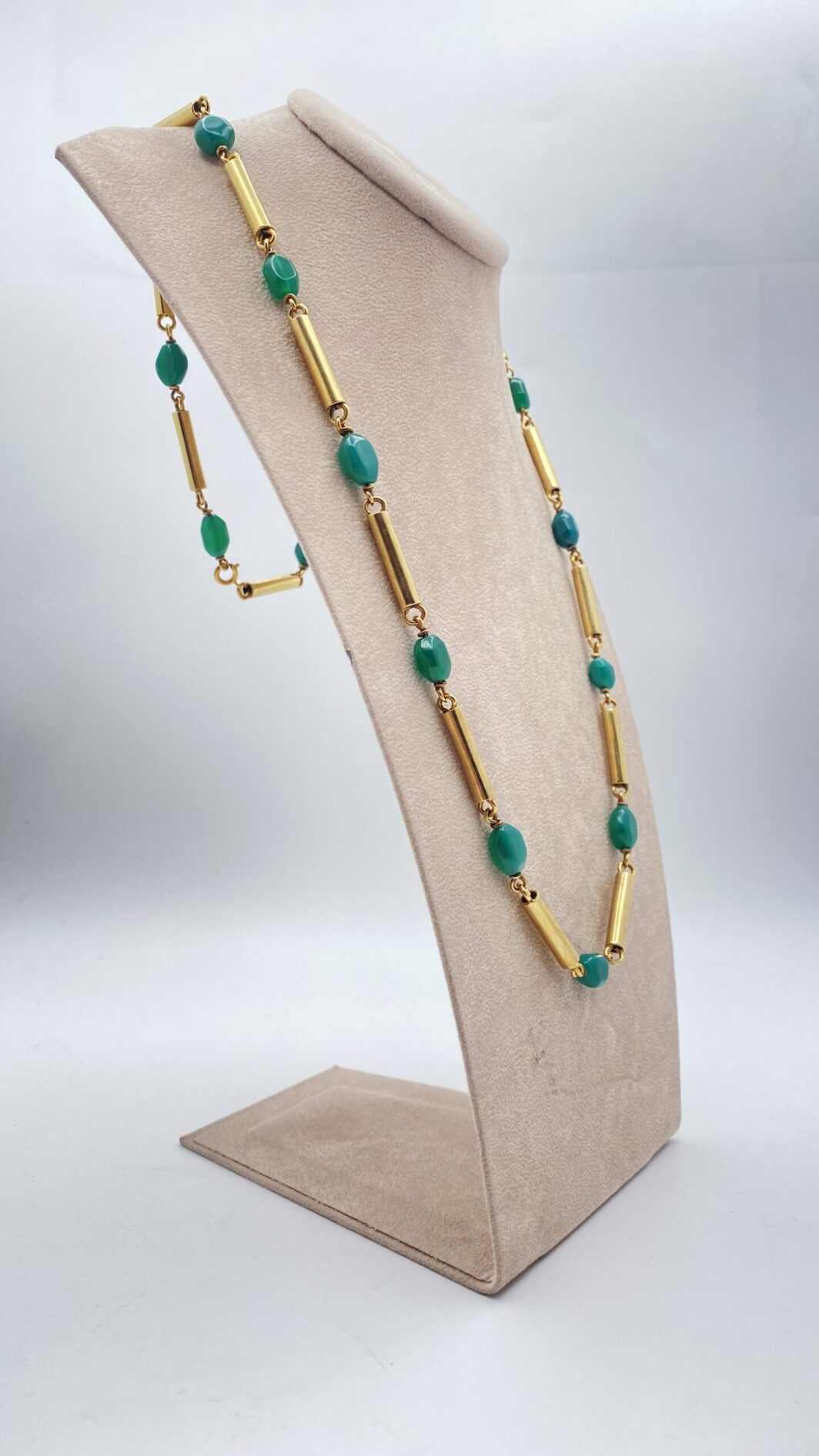 COLLANA ART DECO IN ARGENTO DORATO E AGATE VERDI. FRANCIA ANNI ‘30 ca. - immagine 10