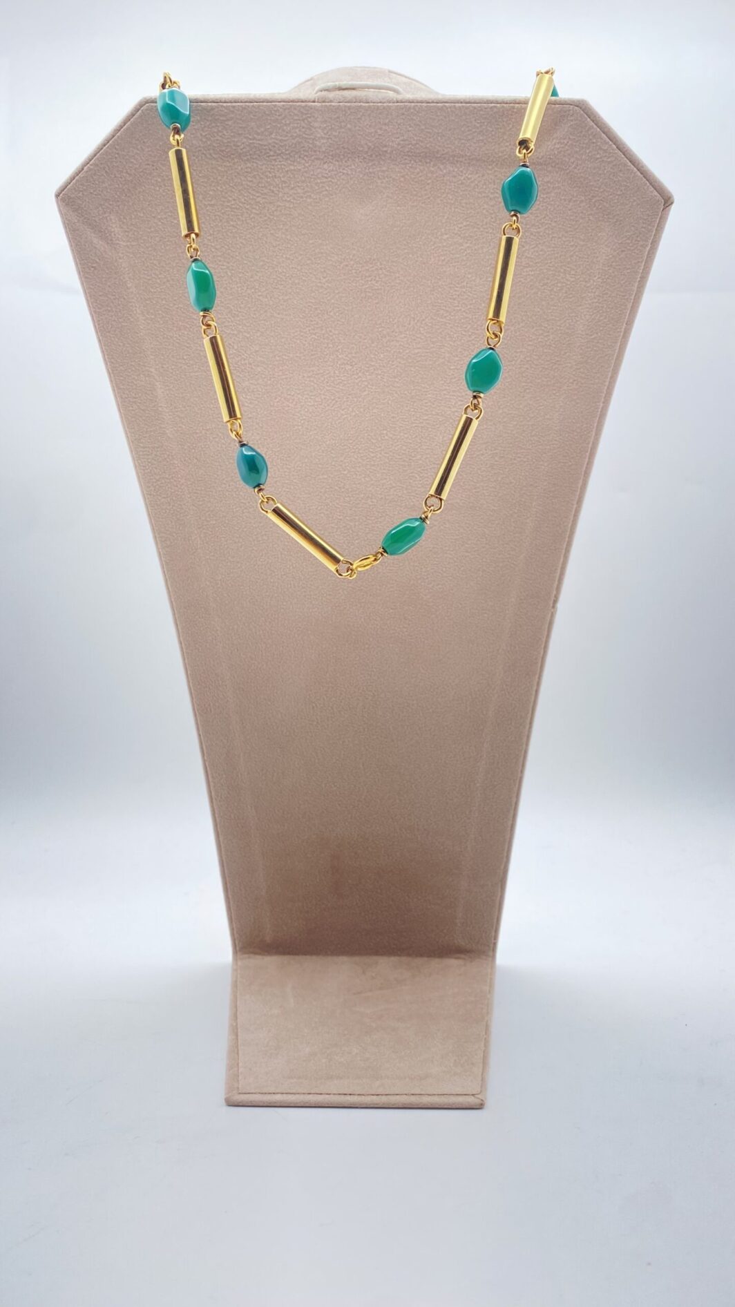 COLLANA ART DECO IN ARGENTO DORATO E AGATE VERDI. FRANCIA ANNI ‘30 ca. - immagine 11