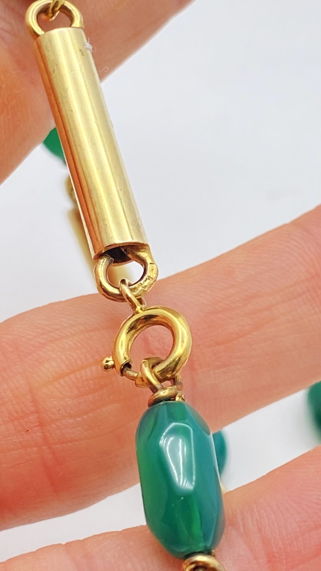 COLLANA ART DECO IN ARGENTO DORATO E AGATE VERDI. FRANCIA ANNI ‘30 ca. - immagine 12