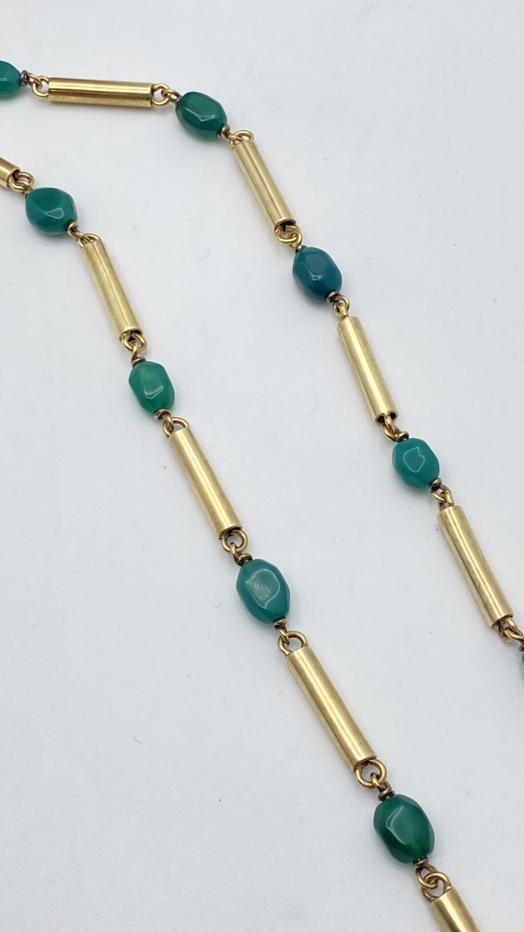 COLLANA ART DECO IN ARGENTO DORATO E AGATE VERDI. FRANCIA ANNI ‘30 ca. - immagine 6