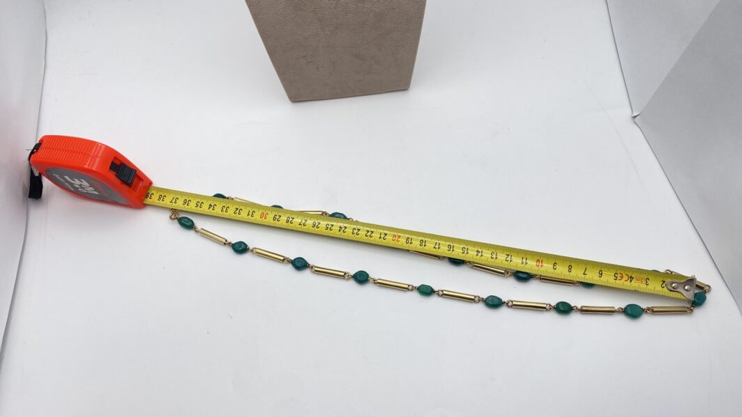 COLLANA ART DECO IN ARGENTO DORATO E AGATE VERDI. FRANCIA ANNI ‘30 ca. - immagine 4