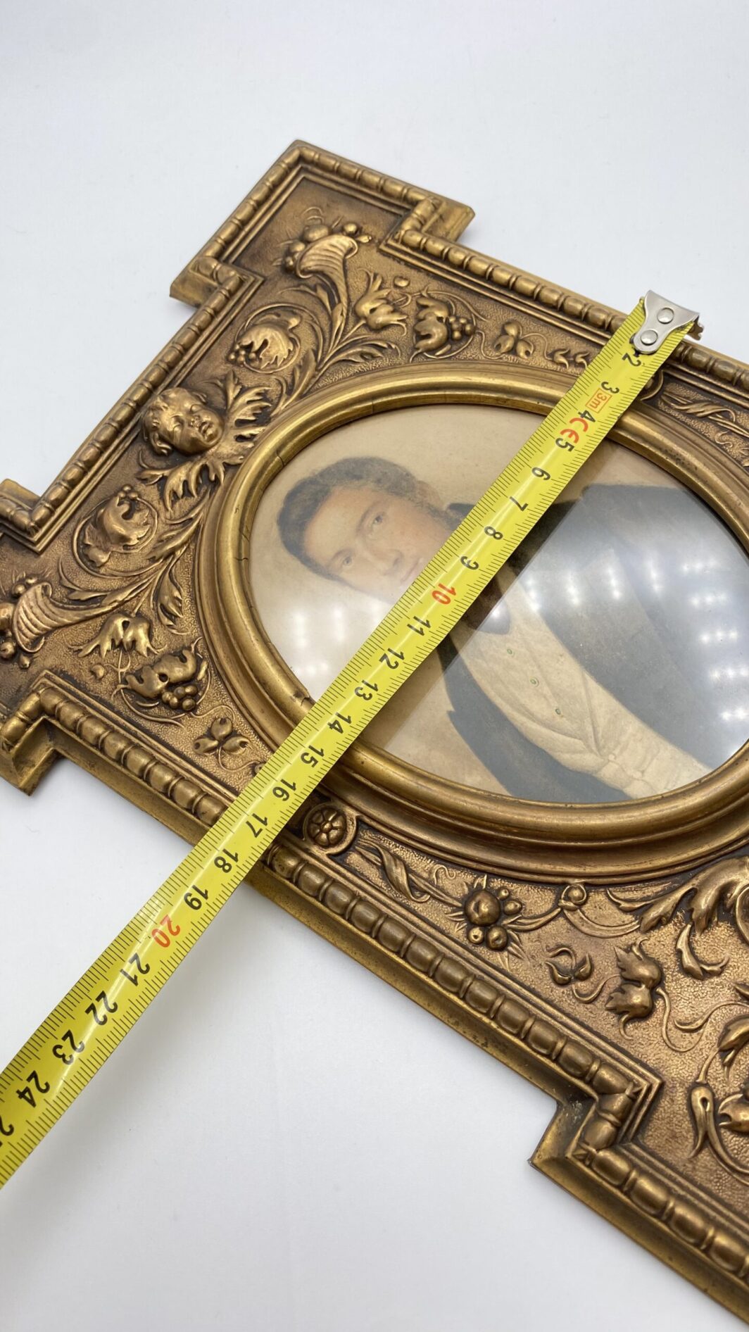 ACQUERELLO RAFFIGURANTE RITRATTO DI NOBILUOMO CON CORNICE IN ORMOLU, INIZI XIX sec. CARLO X - immagine 15