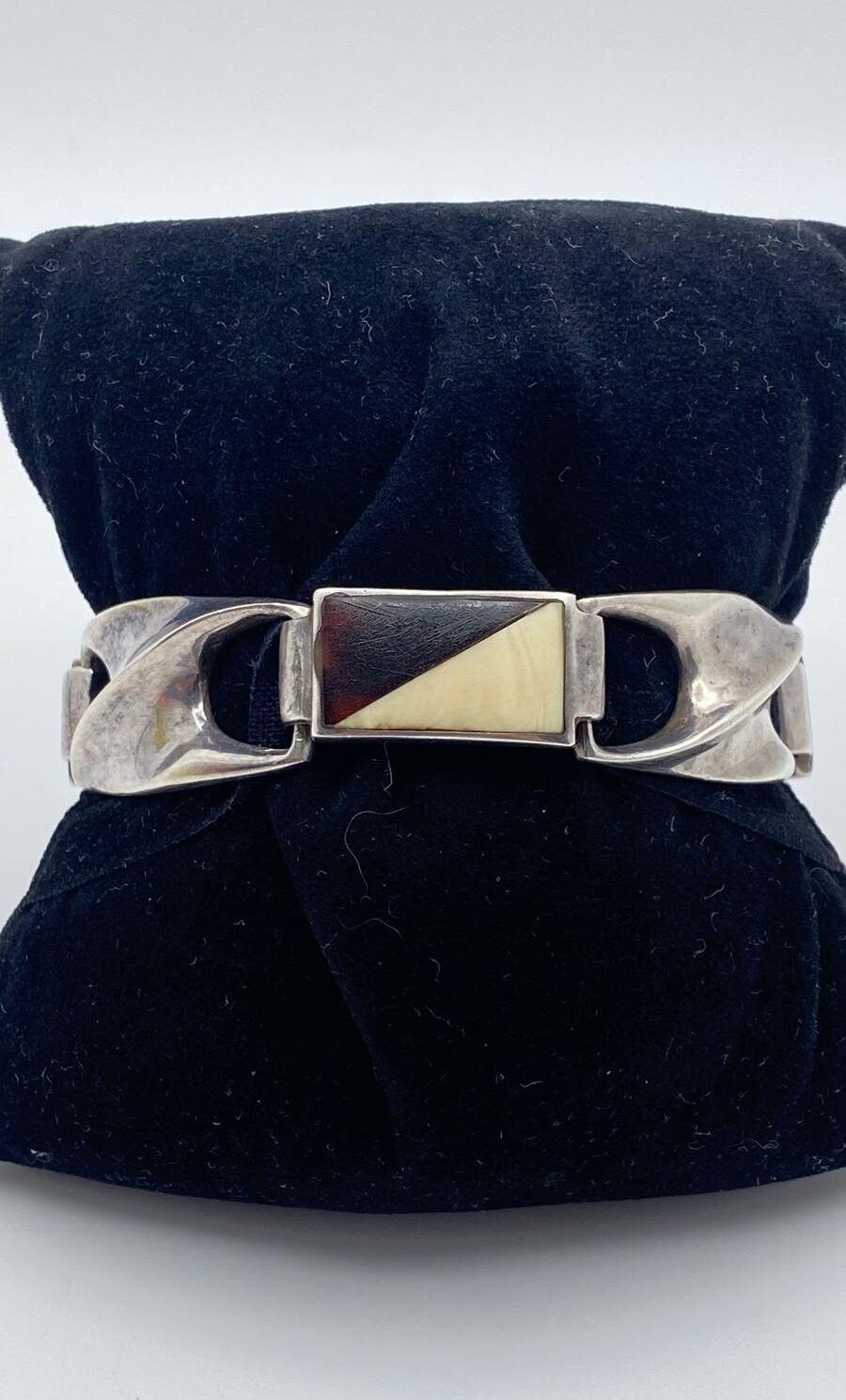BRACCIALE ART DECO IN ARGENTO STERLING, AVORIO E TARTARUGA. ITALIA ANNI ‘30 ca.