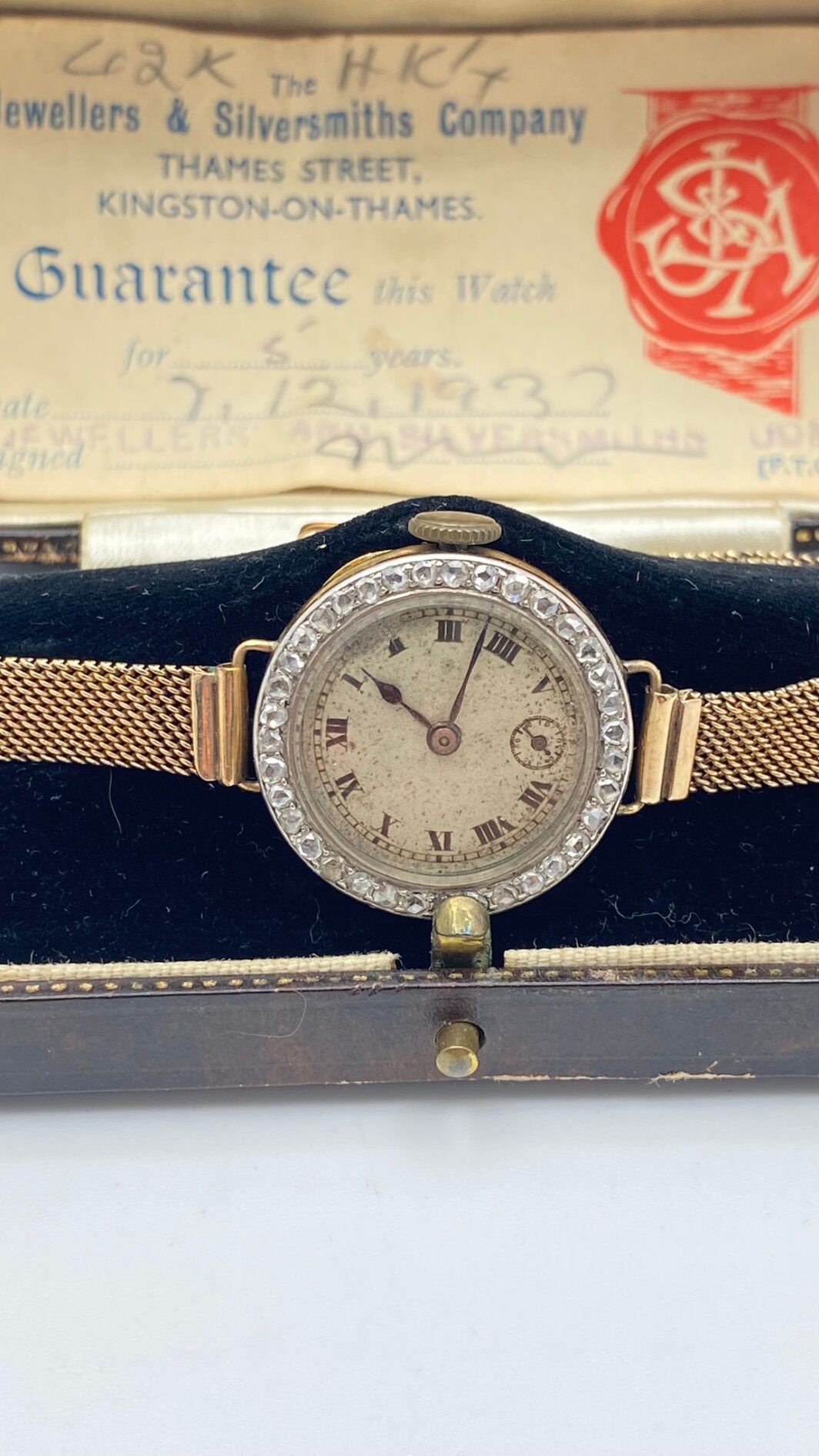 OROLOGIO IN ORO 18KT E DIAMANTI CON SCATOLA E GARANZIA ORIGINALI (1918) - immagine 3