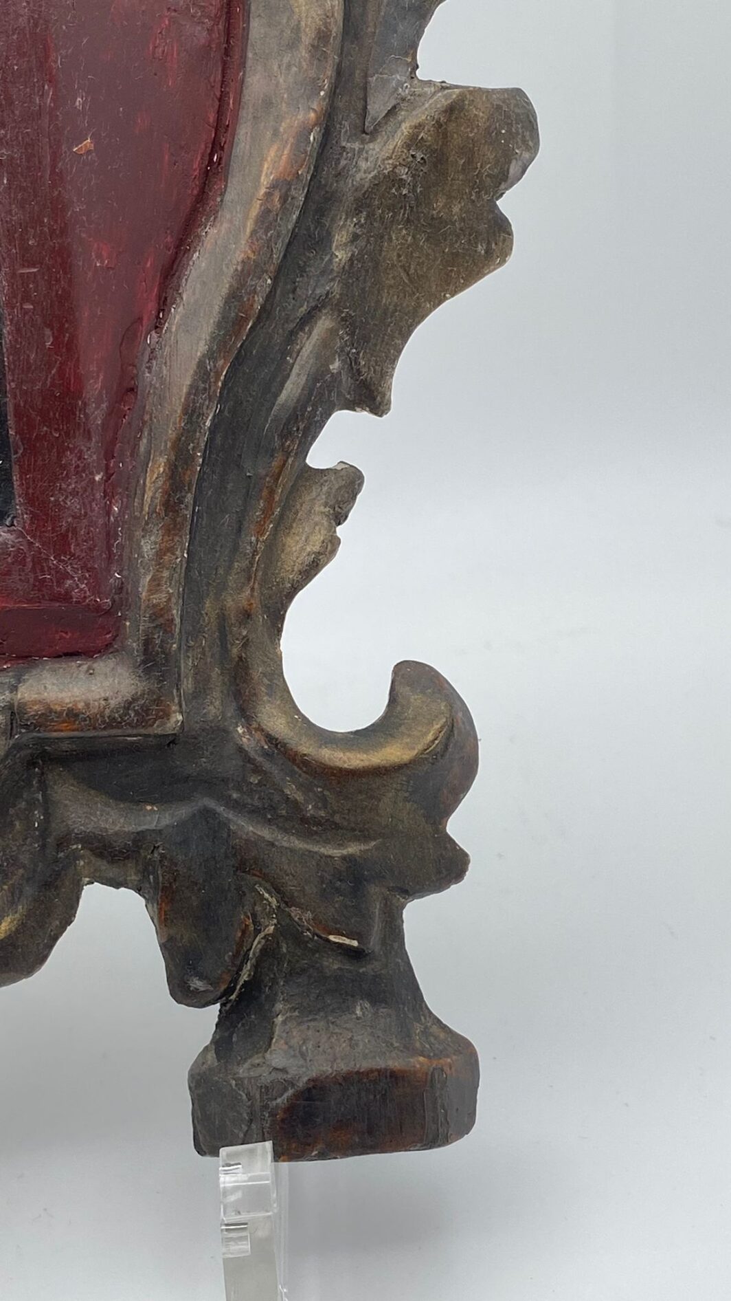 MADONNA DEL XVIII SECOLO DIPINTA SU RAME CON CORNICE IN LEGNO INTAGLIATO COEVA. - immagine 6