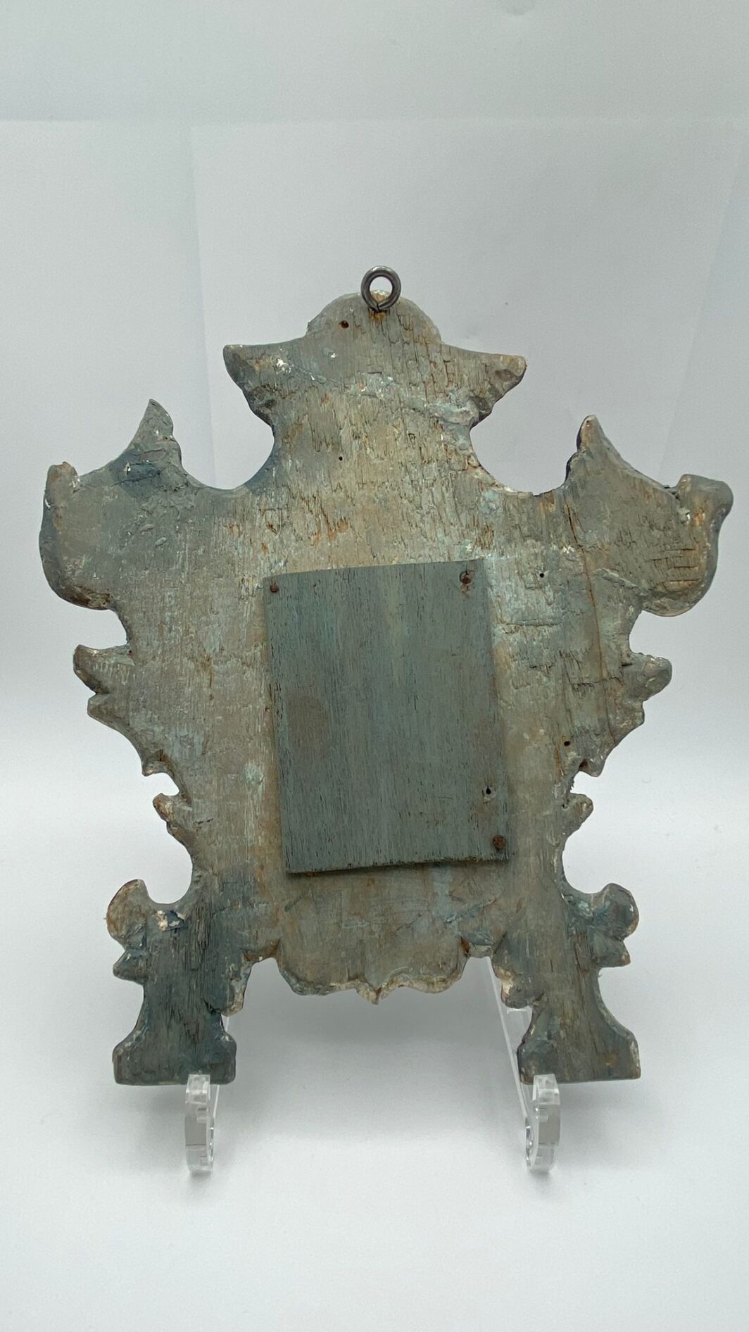 MADONNA DEL XVIII SECOLO DIPINTA SU RAME CON CORNICE IN LEGNO INTAGLIATO COEVA. - immagine 7