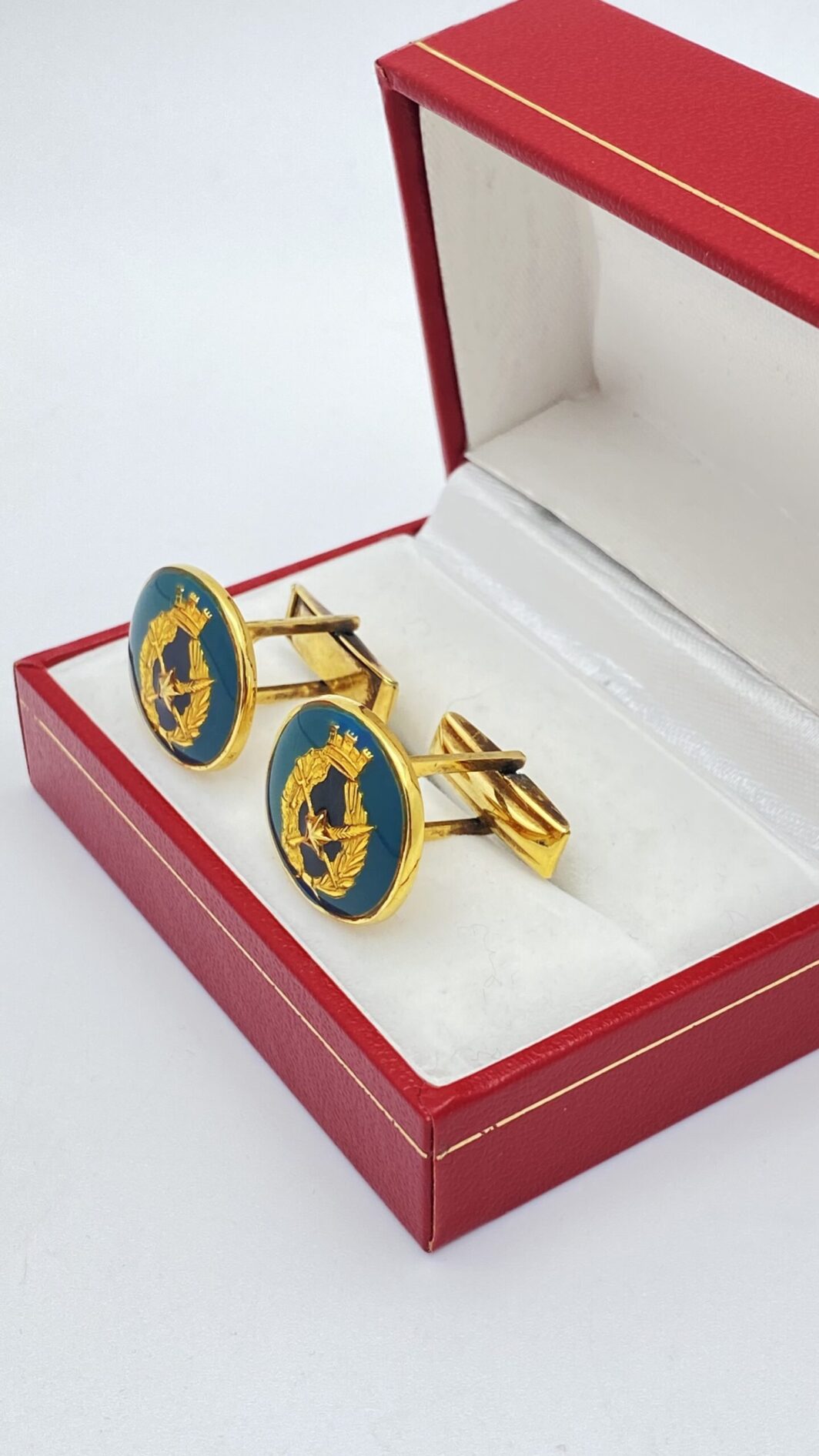 IMPORTANTE PAIO DI GEMELLI VINTAGE IN ARGENTO 925 E SMALTI.