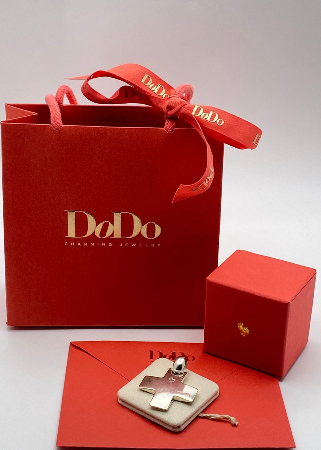 CIONDOLO DODO CROCE GRANDE, ARGENTO STERLING 925.