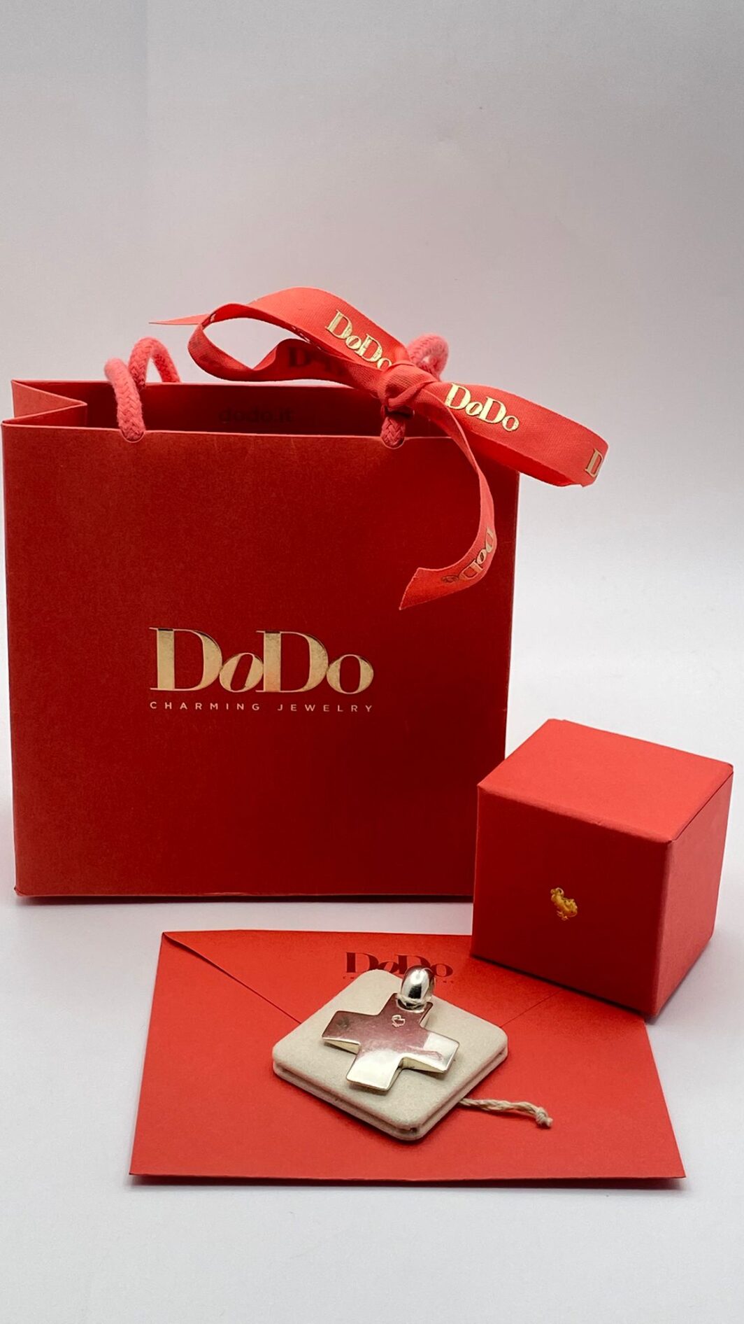 CIONDOLO DODO CROCE GRANDE, ARGENTO STERLING 925.