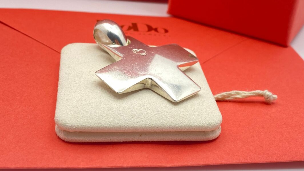 CIONDOLO DODO CROCE GRANDE, ARGENTO STERLING 925. - immagine 9