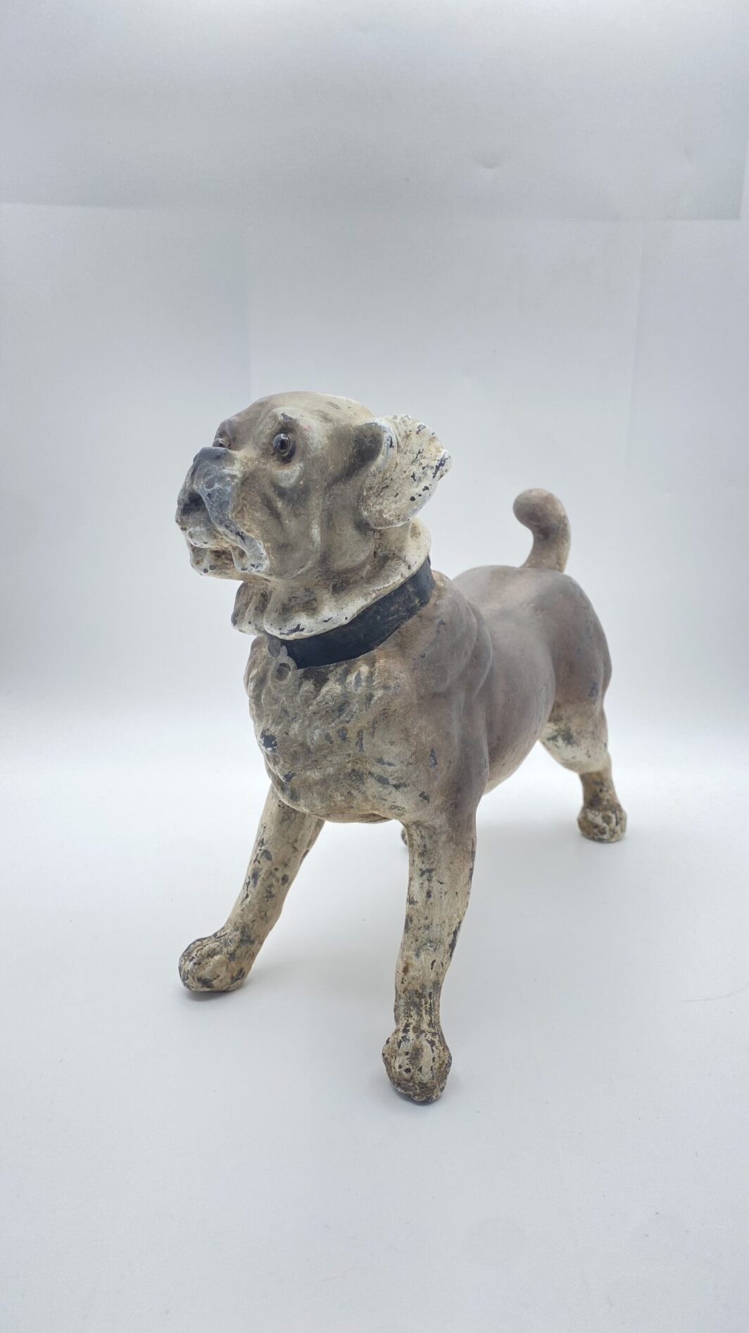 ANTICO E RARISSIMO CANE CARLINO IN TERRACOTTA. AUSTRIA, SECONDA METÀ DEL XIX sec. - immagine 2