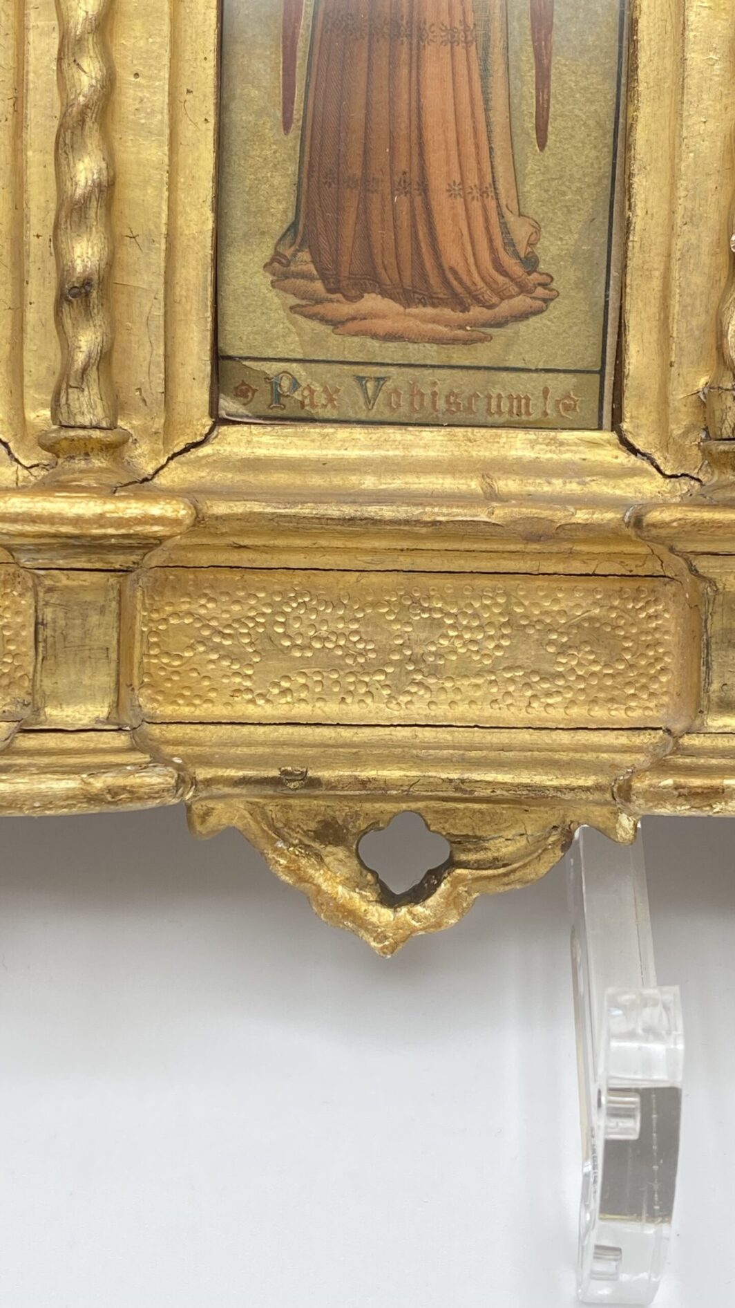 POLITTICO DI METÀ DEL XIX SECOLO, DECORATO IN ORO ZECCHINO, CON INCISIONI COEVE DEGLI ARCANGELI. - immagine 17