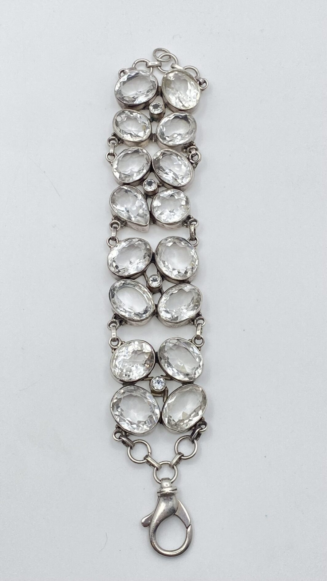 GRANDE BRACCIALE VINTAGE IN ARGENTO 925 E CRISTALLI DI ROCCA. ANNI ‘90 - immagine 9