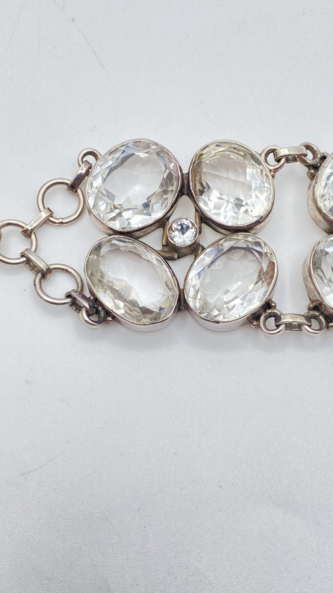 GRANDE BRACCIALE VINTAGE IN ARGENTO 925 E CRISTALLI DI ROCCA. ANNI ‘90 - immagine 10