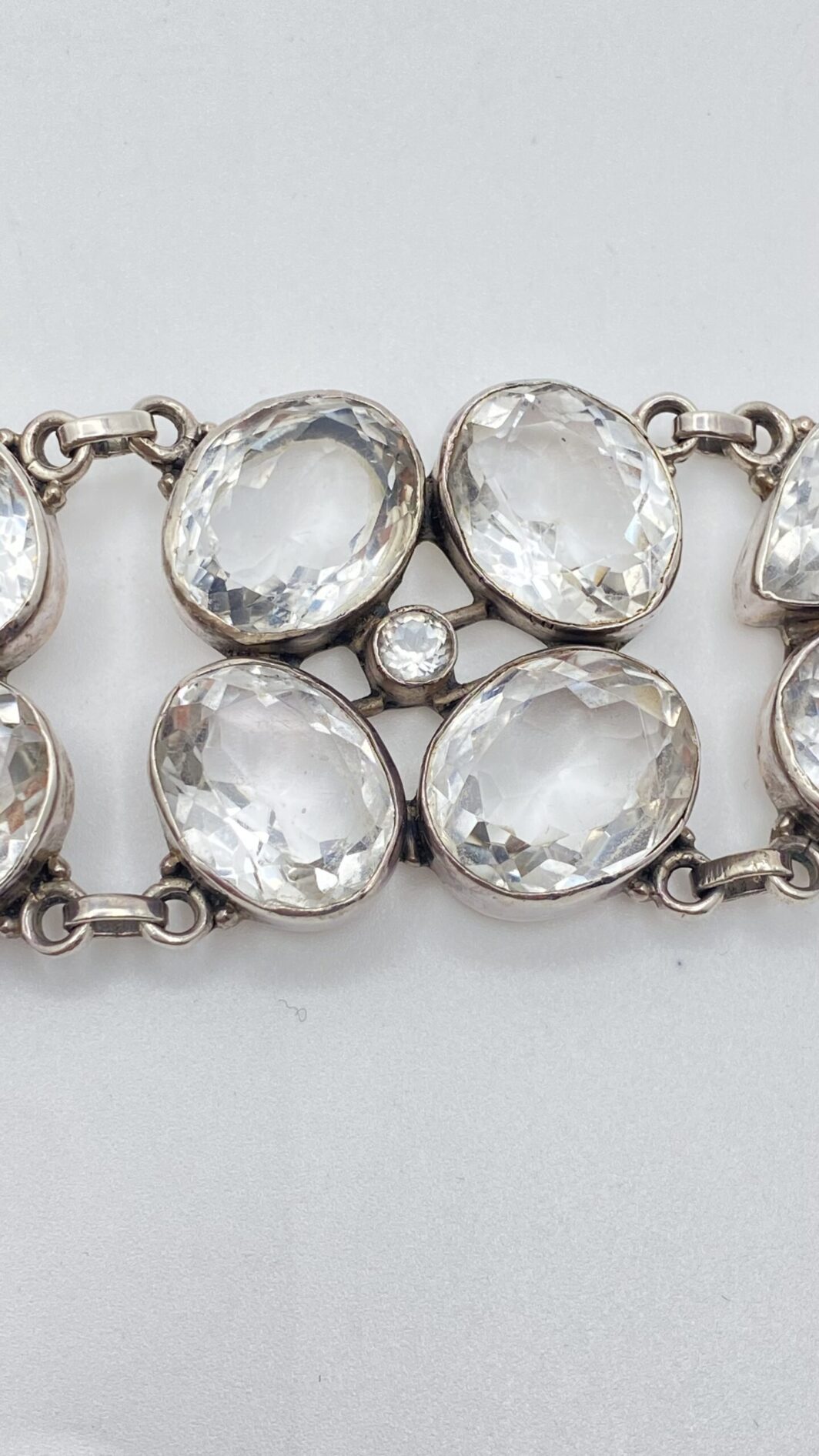 GRANDE BRACCIALE VINTAGE IN ARGENTO 925 E CRISTALLI DI ROCCA. ANNI ‘90 - immagine 11