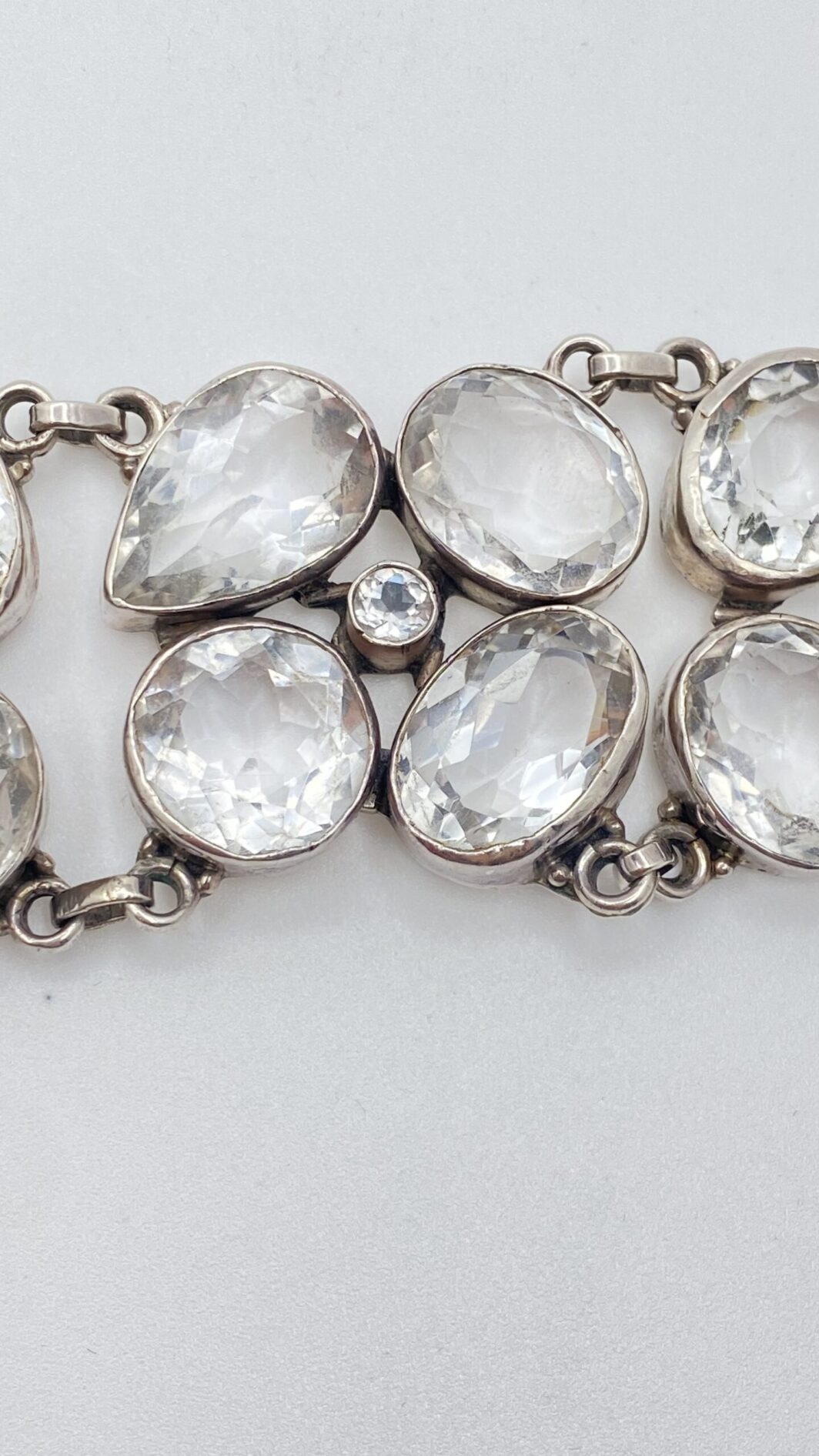 GRANDE BRACCIALE VINTAGE IN ARGENTO 925 E CRISTALLI DI ROCCA. ANNI ‘90 - immagine 12