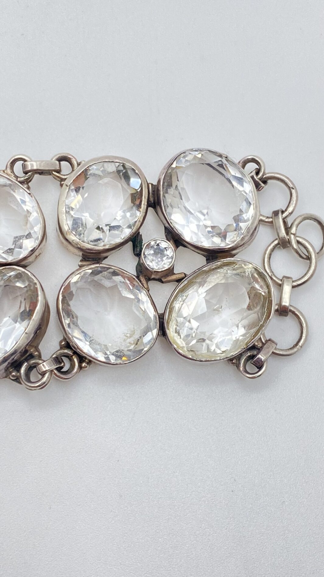 GRANDE BRACCIALE VINTAGE IN ARGENTO 925 E CRISTALLI DI ROCCA. ANNI ‘90 - immagine 13