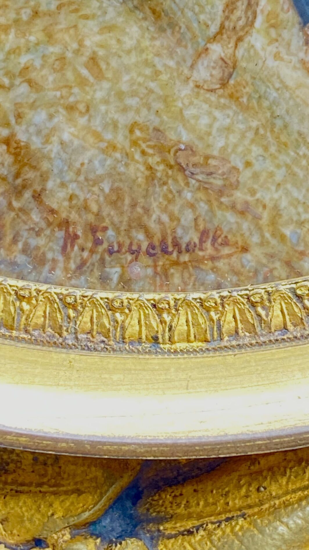 O. VERNET D’APRÉS MINIATURA DIPINTA SU AVORIO, DI NAPOLEONE BONAPARTE DURANTE LA BATTAGLIA DI WAGRAM, CON PREGIATA CORNICE IN BRONZO DORATO COEVA. FRANCIA, PRIMA METÀ DEL XIX sec. - immagine 15
