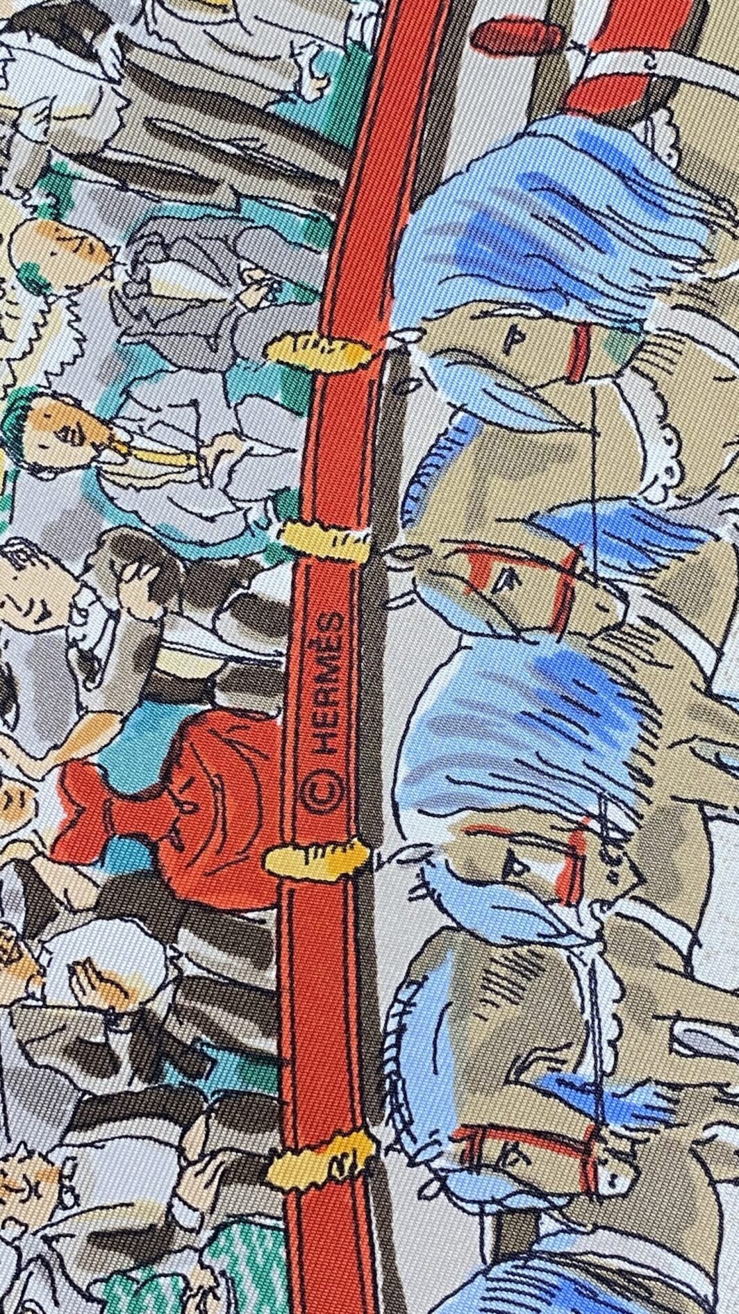 HERMÈS. CARRÉ 90 VINTAGE “CIRQUE MOLIER” BY PHILIPPE DUMAS. PARIGI, ANNI ‘80. CON SCATOLA ORIGINALE. - immagine 21