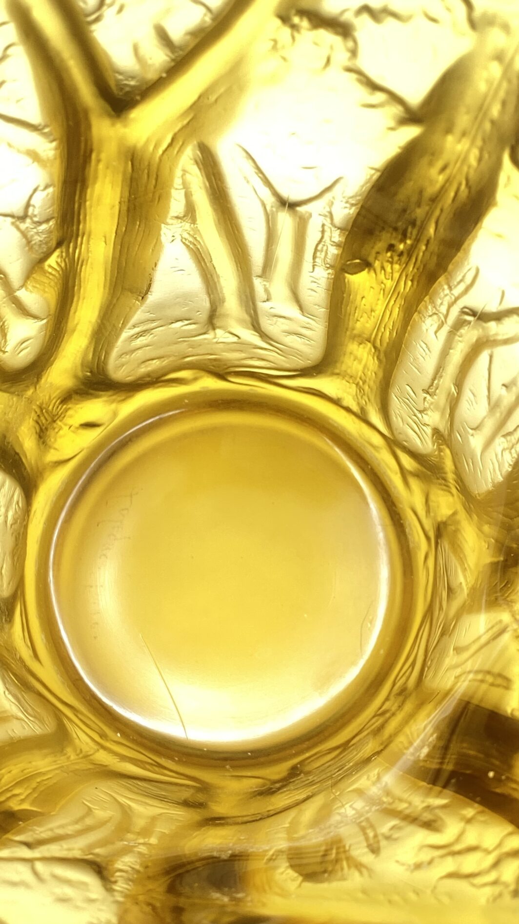 “LALIQUE FRANCE”. STRAORDINARIO VASO VINTAGE IN CRISTALLO COLOR AMBRA, CON RAFFIGURAZIONE IN RILIEVO DI UN BOSCO. - immagine 23